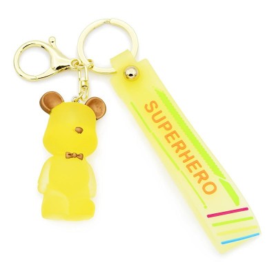 Cartoon Accessories yellow bears personalized rubber keychain corporate gifts and promotional items