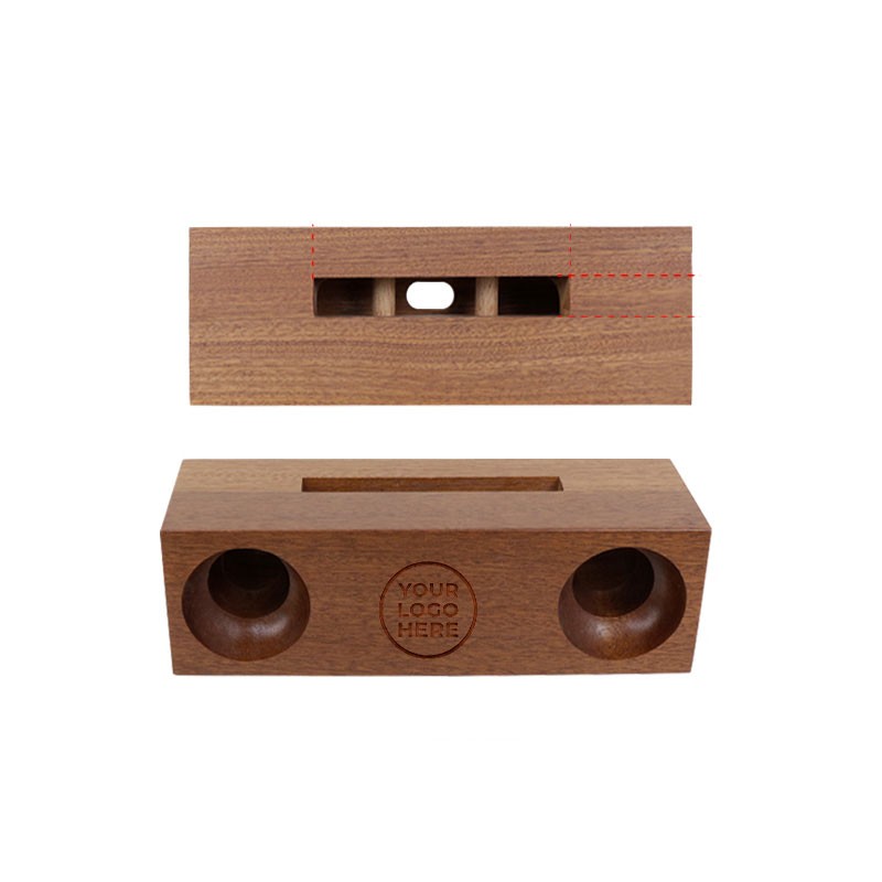 Where to Get Pure Wood Double Hole Design Sabili Wood Mobile Phone Holder