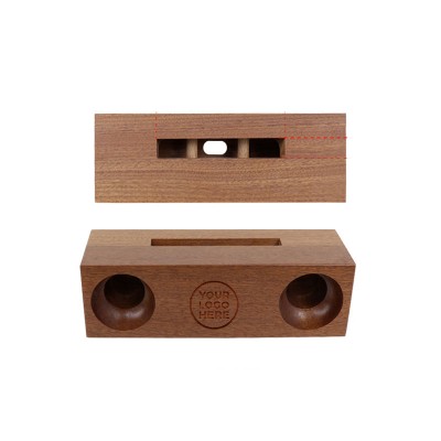 Where to Get Pure Wood Double Hole Design Sabili Wood Mobile Phone Holder