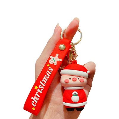 Petits cadeaux mignons de porte-clés en caoutchouc de silicone de père noël pour des amis