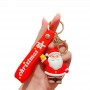 Small Cute Santa Claus Silicone Rubber Keyrings Christmas Gifts for Friends