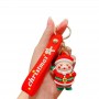 Small Cute Santa Claus Silicone Rubber Keyrings Christmas Gifts for Friends