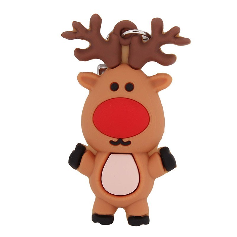 custom pvc keychain elk shape Pendant cute christmas gifts