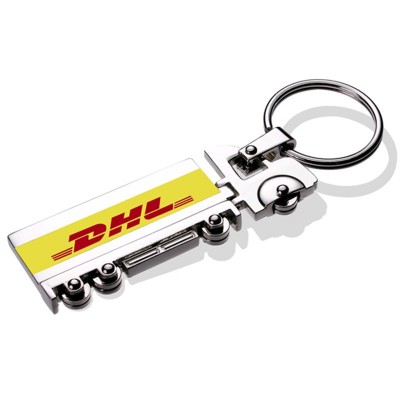 Llavero personalizado con forma de camión DHL Regalos para pequeñas empresas