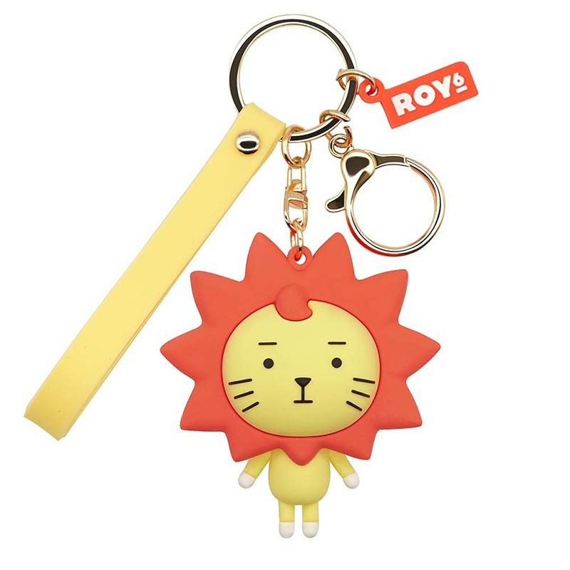 cute personality cartoon lion soft rubber keychain trade show promotional items