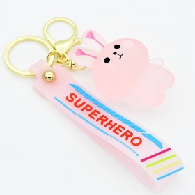 Rabbit Custom Rubber Keychains Unique Gift Items Wholesale