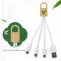 Personalized USB Cable Eco-friendly Portable Bamboo 3 in 1