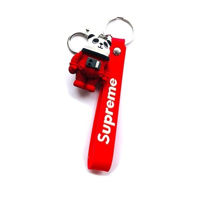 charm cartoon panda rubber wristlet keychain promotional items companies give away