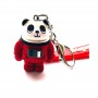 charm cartoon panda rubber wrist keychain promotional giveaway items