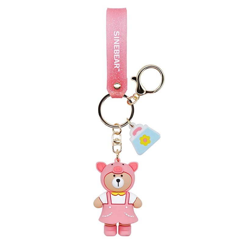 pink sinebear 3d pvc keychain popular giveaway items