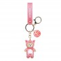 Articles de cadeau en vrac de porte-clés en caoutchouc PVC Sinebear rose charmant