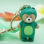 green dinosaur sine bear custom pvc keychain personalized gifts for business owners
