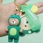 green dinosaur sine bear pvc keychain personalized business gifts