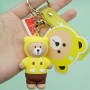 Cool Yellow Sine Bear Custom Rubber Keyrings Personalized Business Gifts