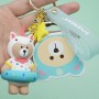 Natation Sinebear Rubber Keychain Ring Articles personnalisés Pendentif