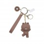 Brown Line Bear Keyring Rubber Useful Holiday Day Gift
