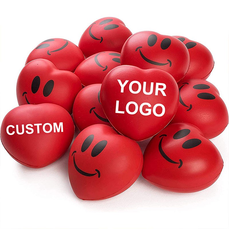 Custom Foam Ball Soft Red Heart Shaped