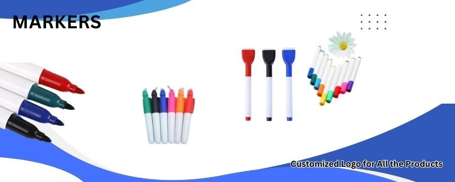 durable and long lasting colorful logo-printed markers pens