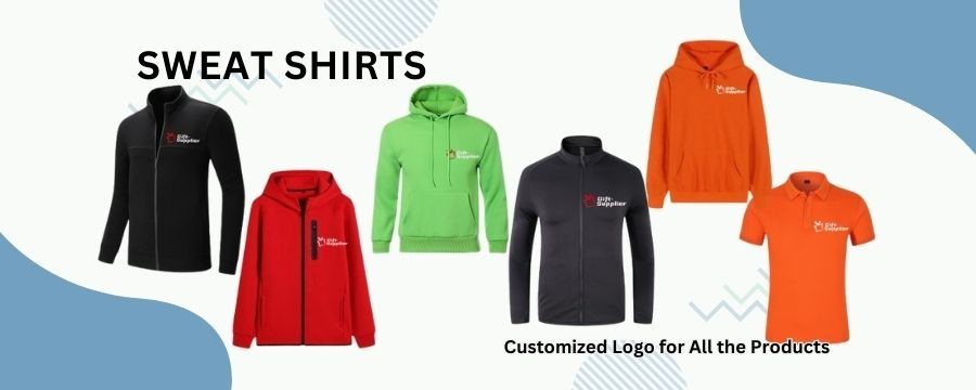 sweat absorbing and quick-drying sweatshirts with brand logo