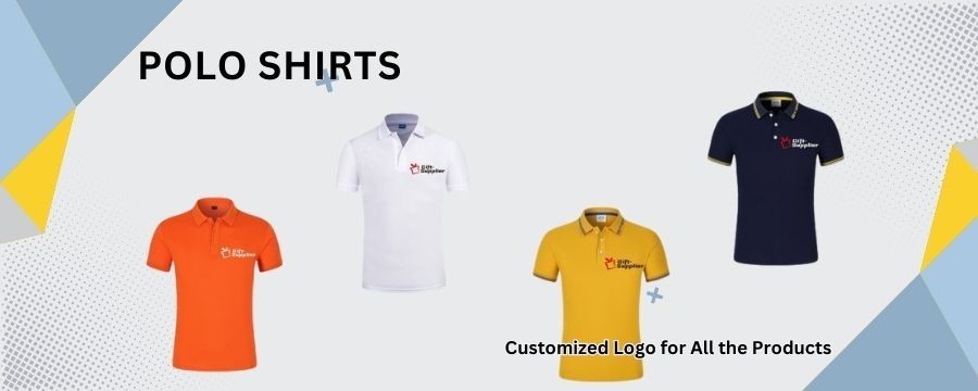 camisas pólo coloridas impressas com o logotipo da empresa como uniforme da empresa