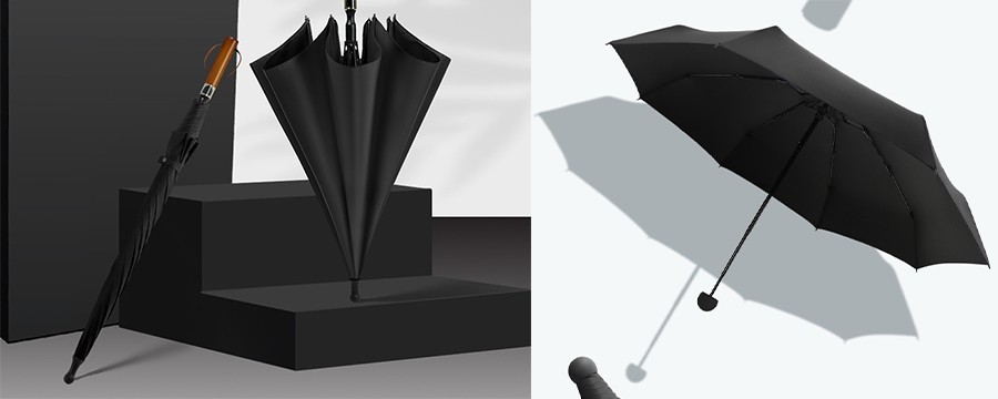bedste overkommelige solide paraplyer med trykt mønster eller logo