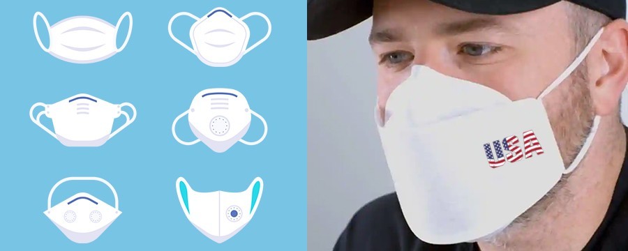 Personalize máscaras personalizadas com logotipo impresso