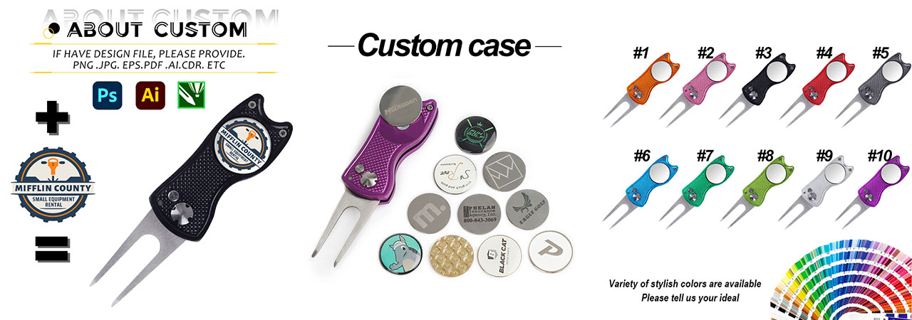 where to find Custom Metal Pitch Fork Divot Tool