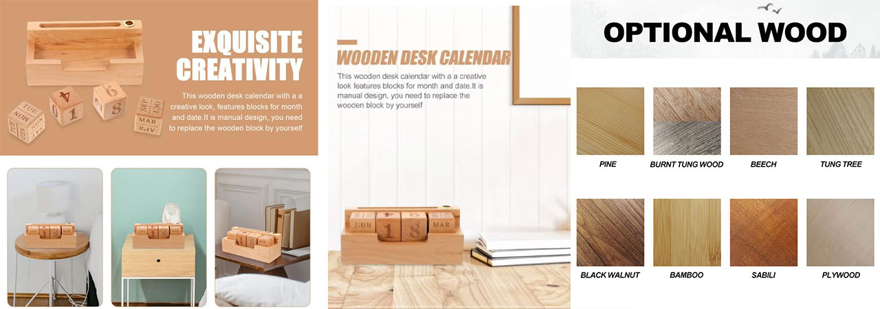how-to-customized-Vintage-Carved-Desk-Calendar-Base-with-Personalized-Logo