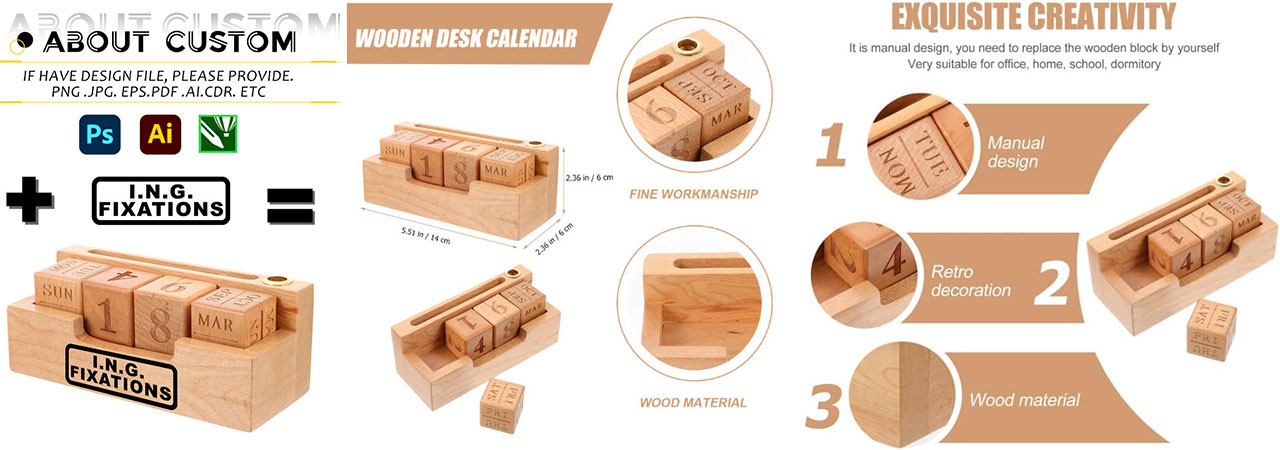 custom wooden calender