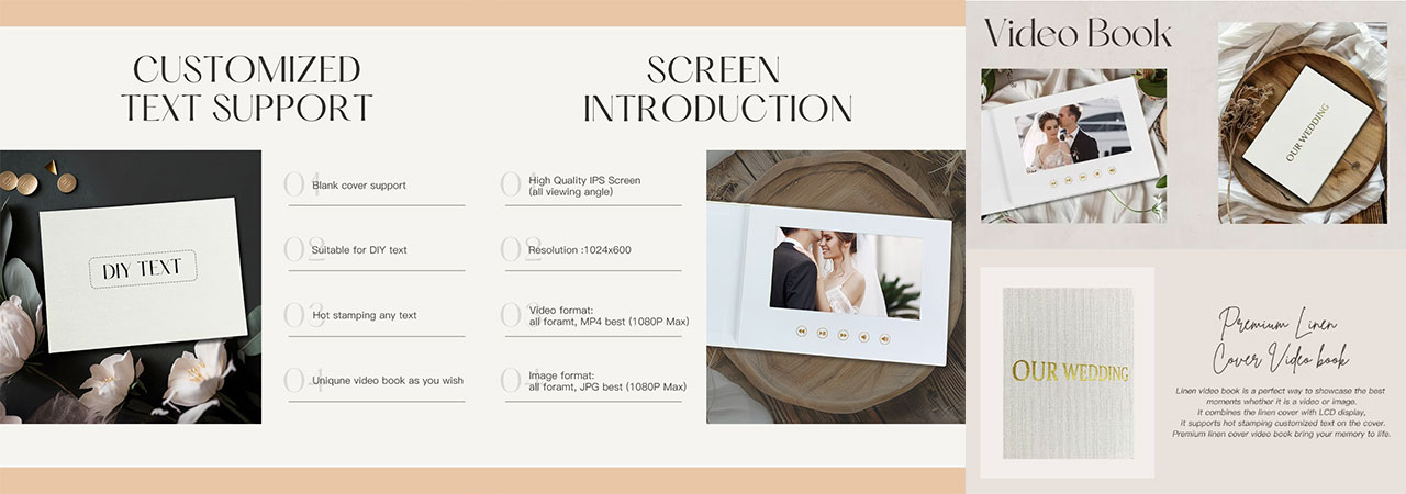 how-to-customized-Gold-Foil-Linen-Video-Book