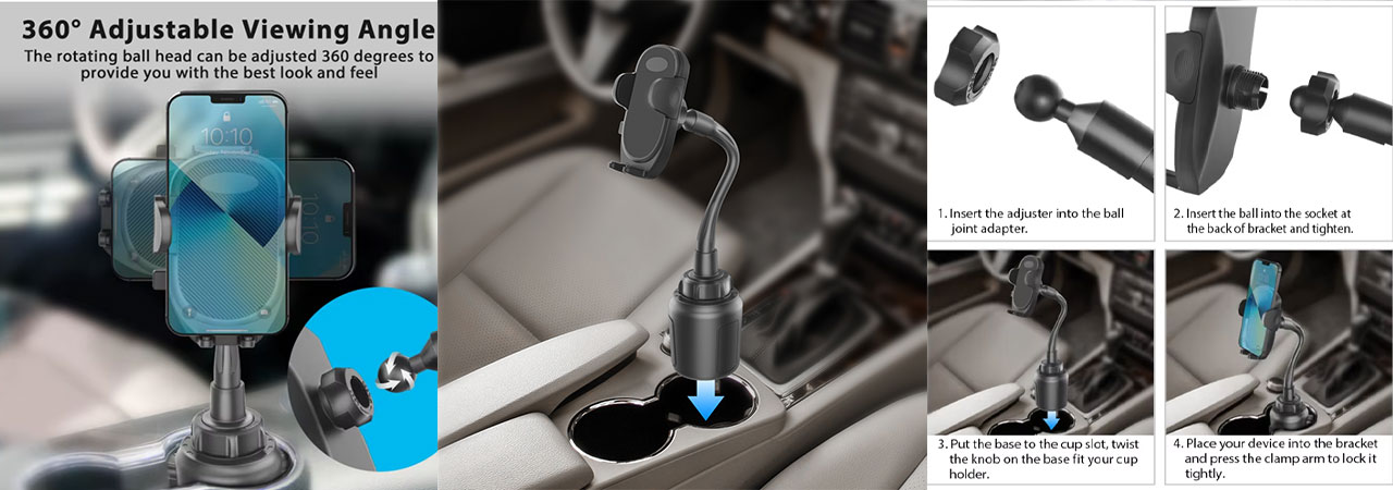 Adjustable-Car-Cup-Phone-Holder-with-Long-Gooseneck-Arm