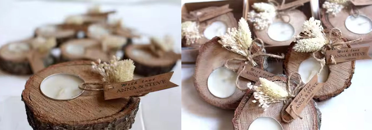 wooden candle