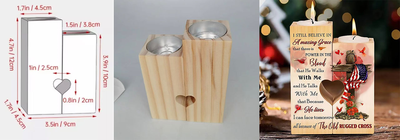 wooden candle holder