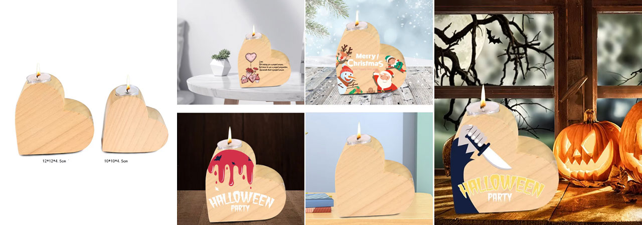 Personalized Candle Holder Heart Shaped