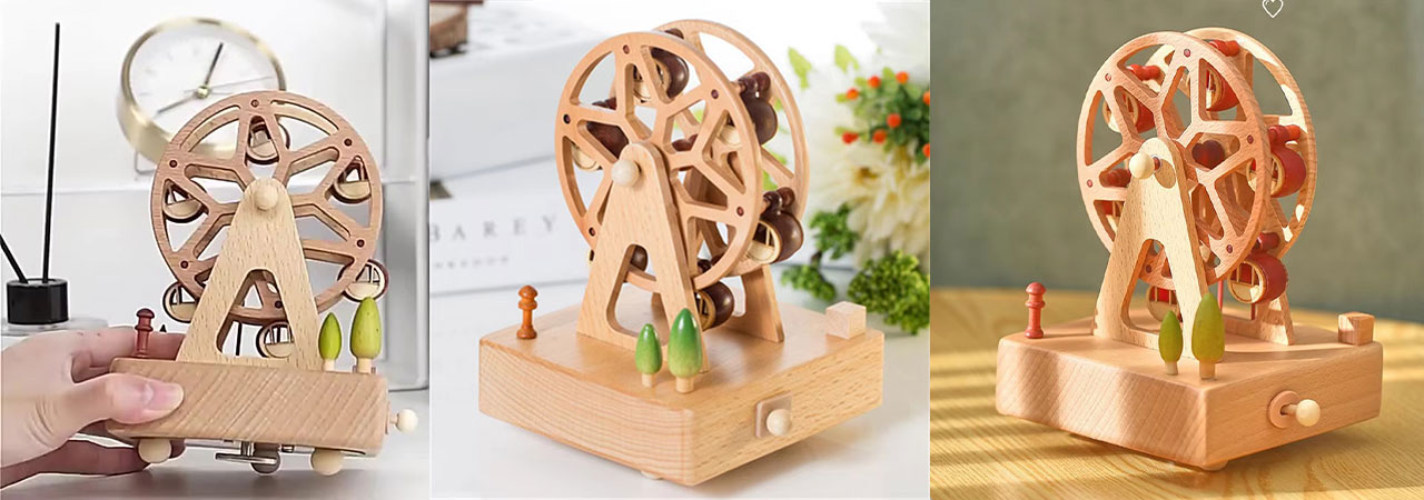 Mini Wooden Music Box Custom Ferris Wheel