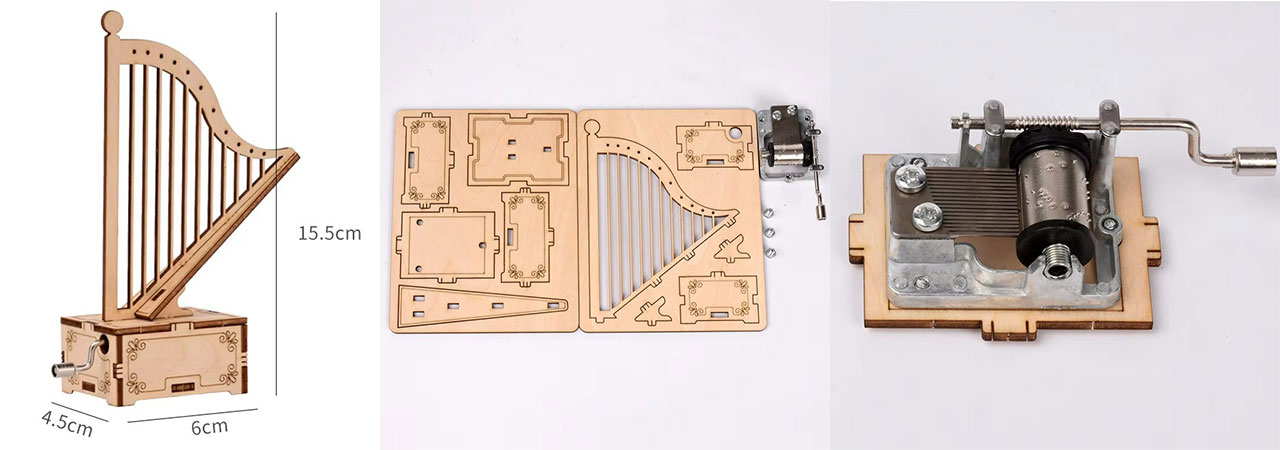Wooden Children Music Box 3D