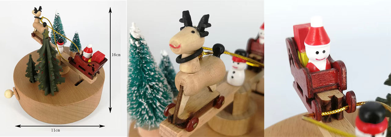 3D Wooden Music Box Old-Style Sky City