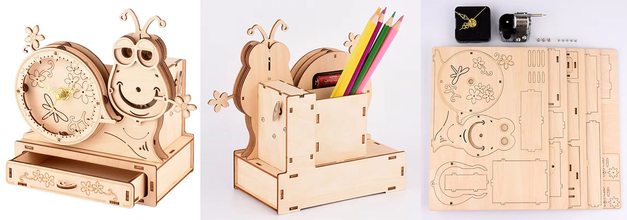 Wooden Puzzle Music Box Snail Puzzle Wind-up