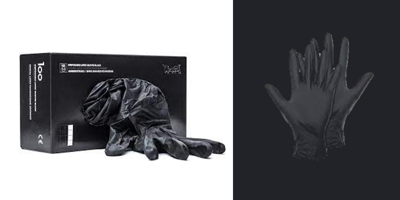 Customized Personalized Black Antivirus Disposable Gloves
