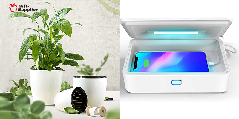 how to customize your logo UV Sanitizers and Self Watering Desk Plants
