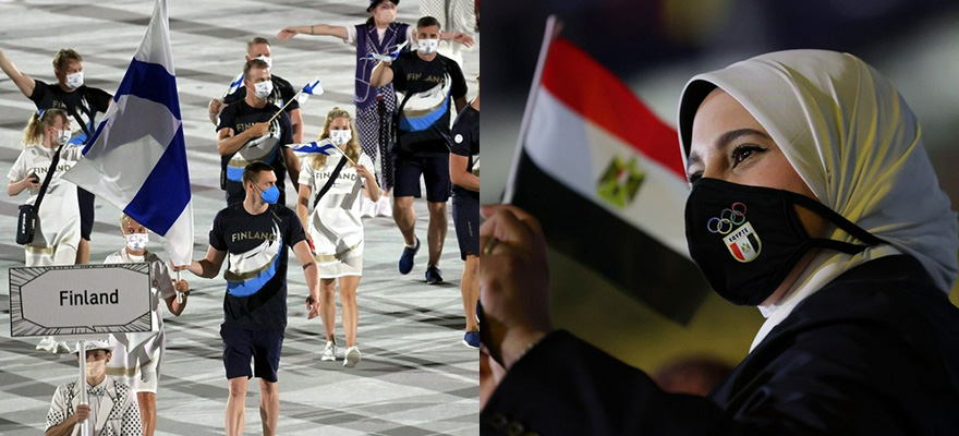 finland and Egypt national custom mask in Olympic Games