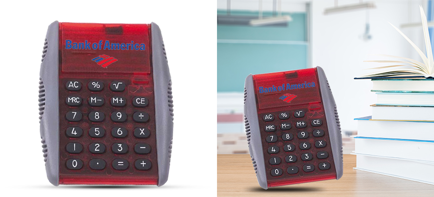 middle custom calculators with logo to promote brand