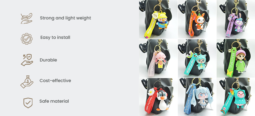 cute cartoon style 3D PVC keychain promotional gift