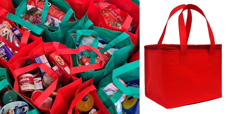 Custom red degradable and reusable eco friendly fiber gift bag