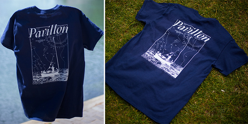 Blue T shirt with custom printing with your logo
