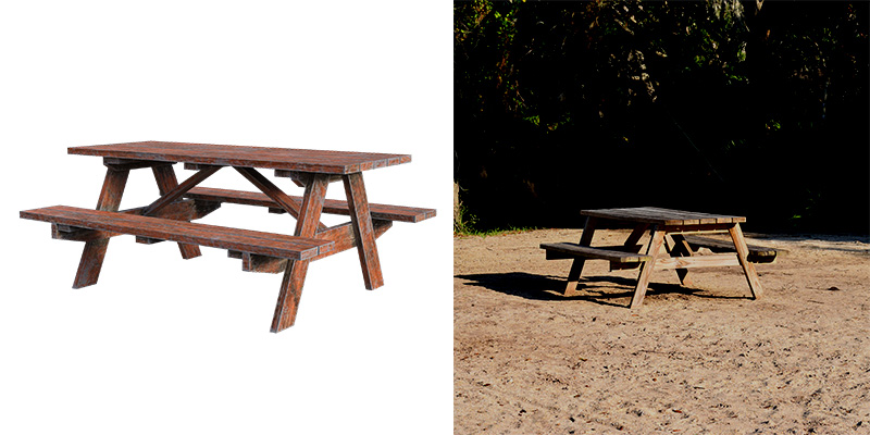 Customized courtyard log table and chairs