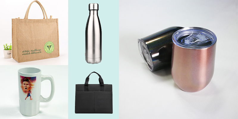 Mugs and stainless steel sports water bottles are perfect for logo gifts