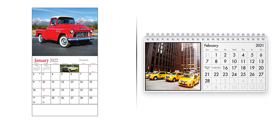 Calendars promotional items logo customized schedules arrange