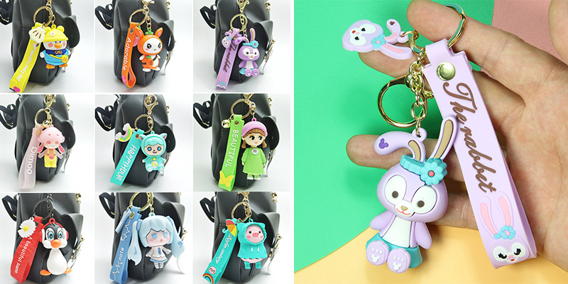 Fashion Backpack Rubber Key Chain Ornament