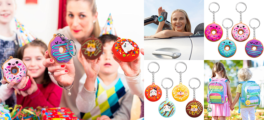 different style Donut Custom rubber keychain holiday gifts for her